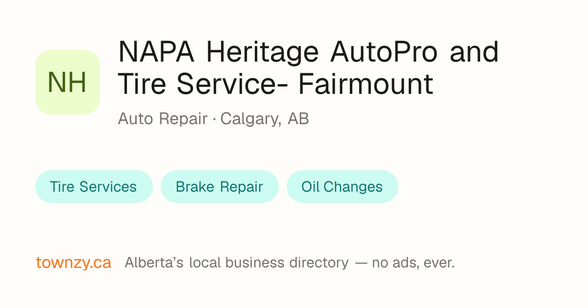 NAPA Heritage AutoPro and Tire Service- Fairmount — Auto Repair in ...